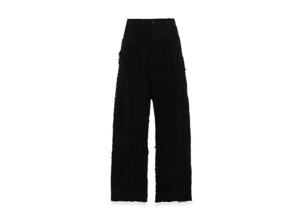 Y's Lace Patchwork Strait Pants "Black"