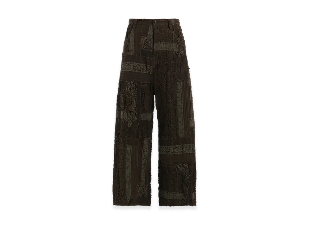 Y's Lace Patchwork Strait Pants "Khaki"