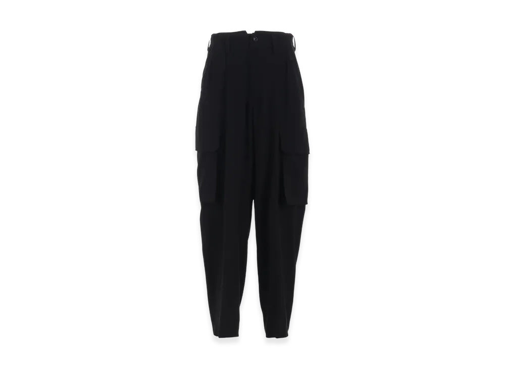 Y's Crepe De Chine Cargo Pants "Black"