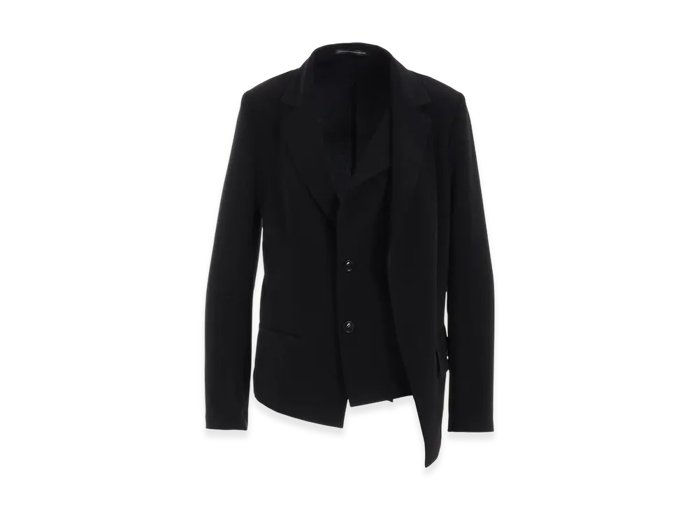 Y's Crepe De Chine 2 Layer Jacket "Black"