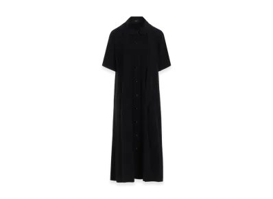 Y's Crepe De Chine Bow Tie Raglan Dress "Black"