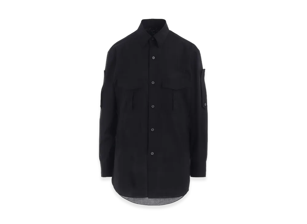 Y's Cotton Lawn Double Pocket Blouse "Black"