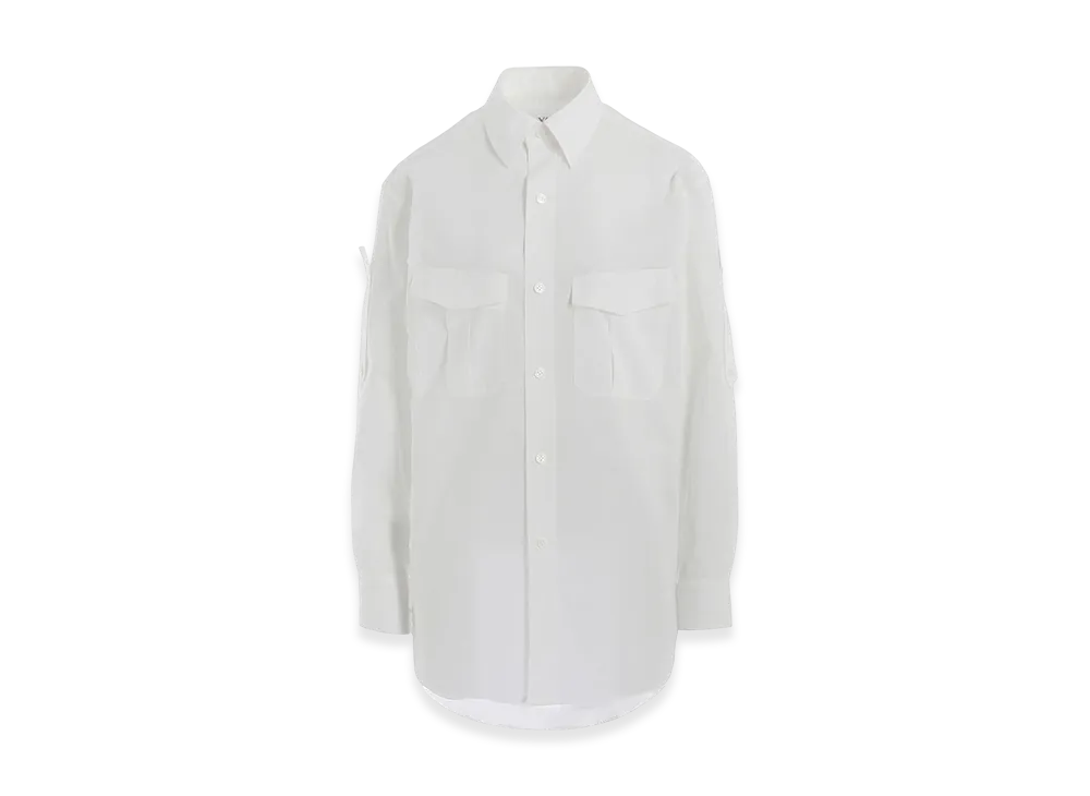 Y's Cotton Lawn Double Pocket Blouse "White"