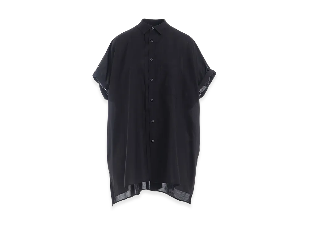 Y's Cotton Lawn Half Sleeve Blouse "Black"