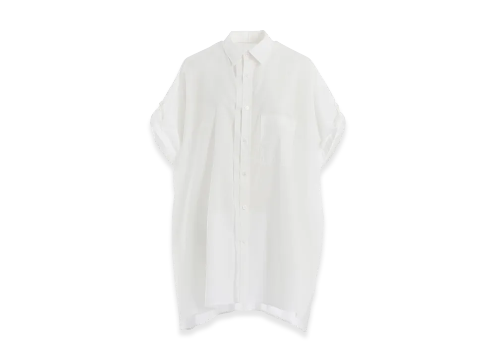 Y's Cotton Lawn Half Sleeve Blouse "White"