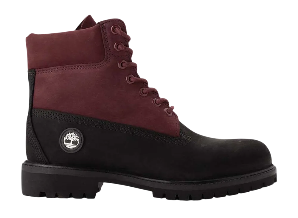 Timberland Premium 6inch Waterproof Boot "Black Nubuck/Burgundy"