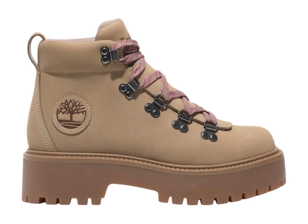 ティンバーランド ウィメンズ ストーン ストリート ミッド プラットフォーム ハイカー "ミディアムベージュ"