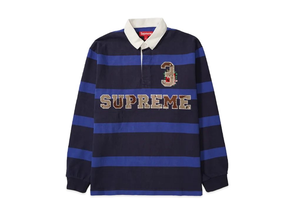 ウェア SUPREME stripe rugby navy S Supreme Stripe Rugby 