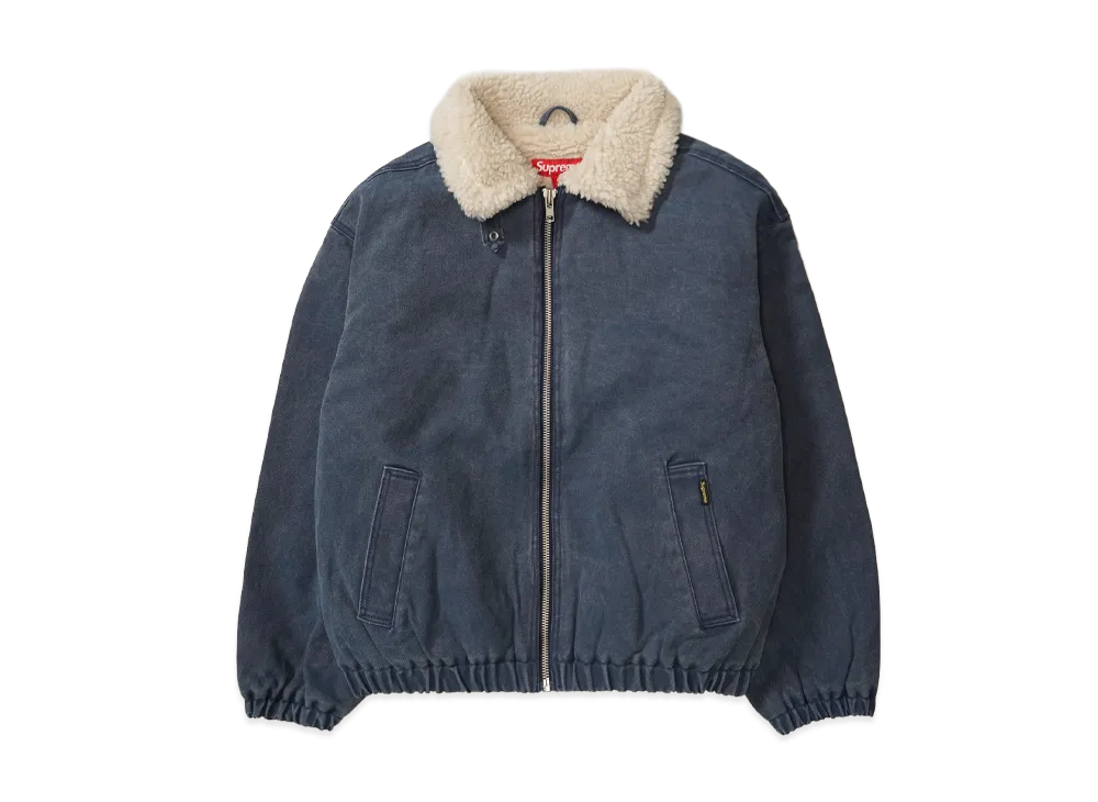 シュプリーム フェイク シアリング ラインド ボンバー ジャケット "ネイビー"