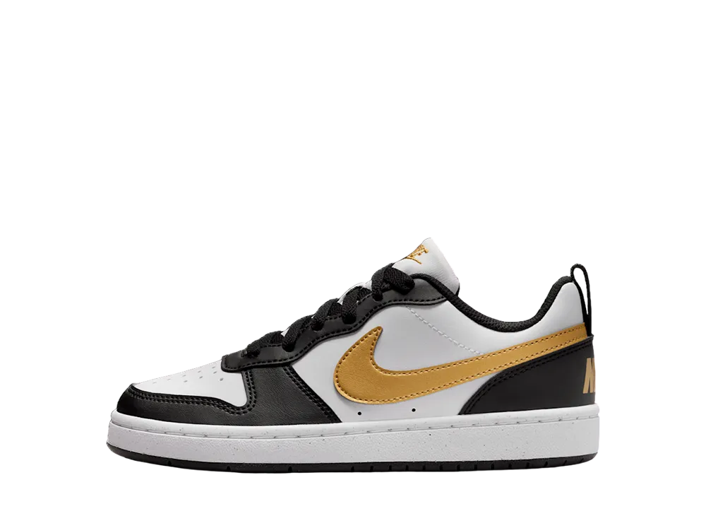 Nike GS Court Borough Low Recraft "Black/White/Metallic Gold"