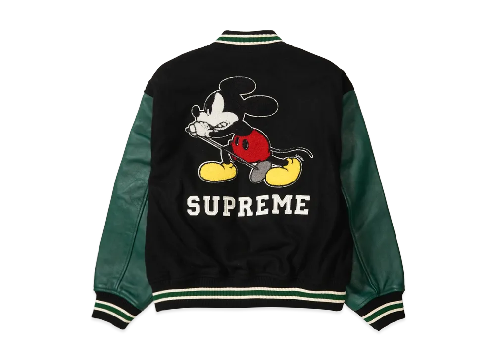 Supreme x Number (N)ine x Mickey Mouse Varsity Jacket "Black"