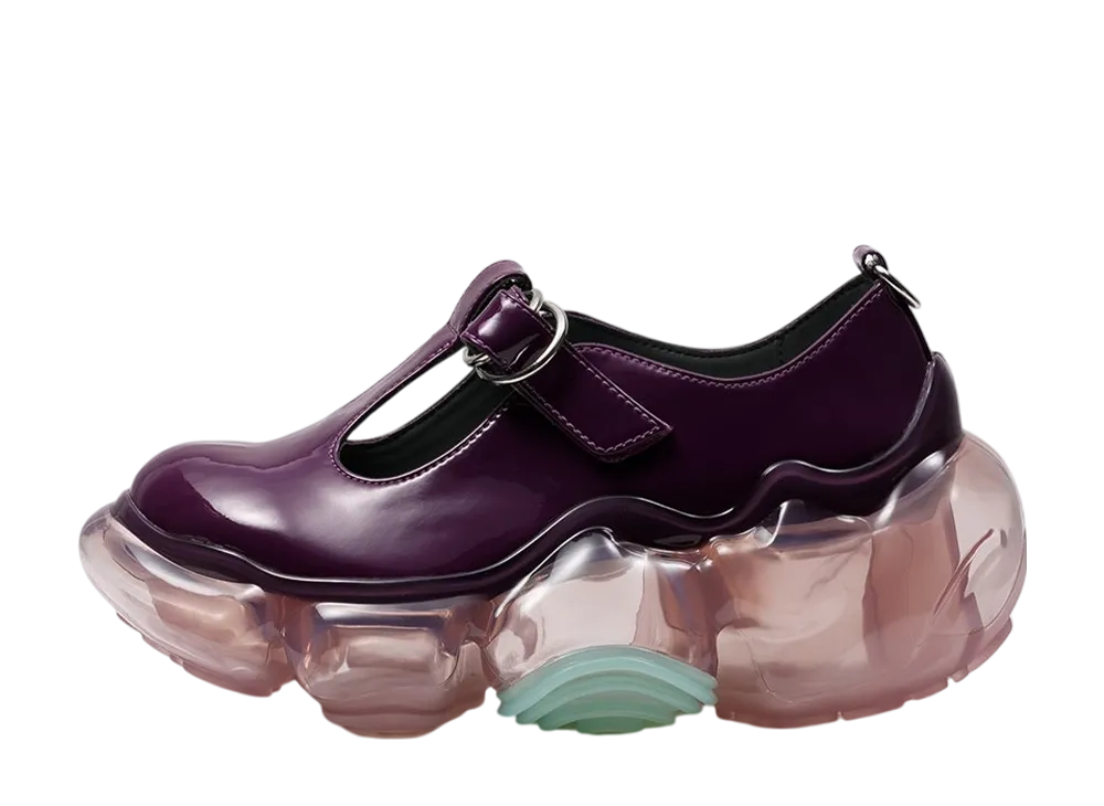 グラウンズ ウィメンズ ムーピー T メリージェーン "ディープパープルエナメル/ダーティピンク"