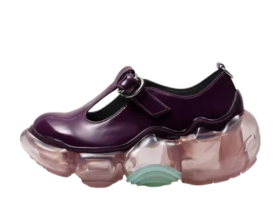 grounds Women's MOOPIE T MARY JANE "Deep Purple Enamel/Dirty Pink"