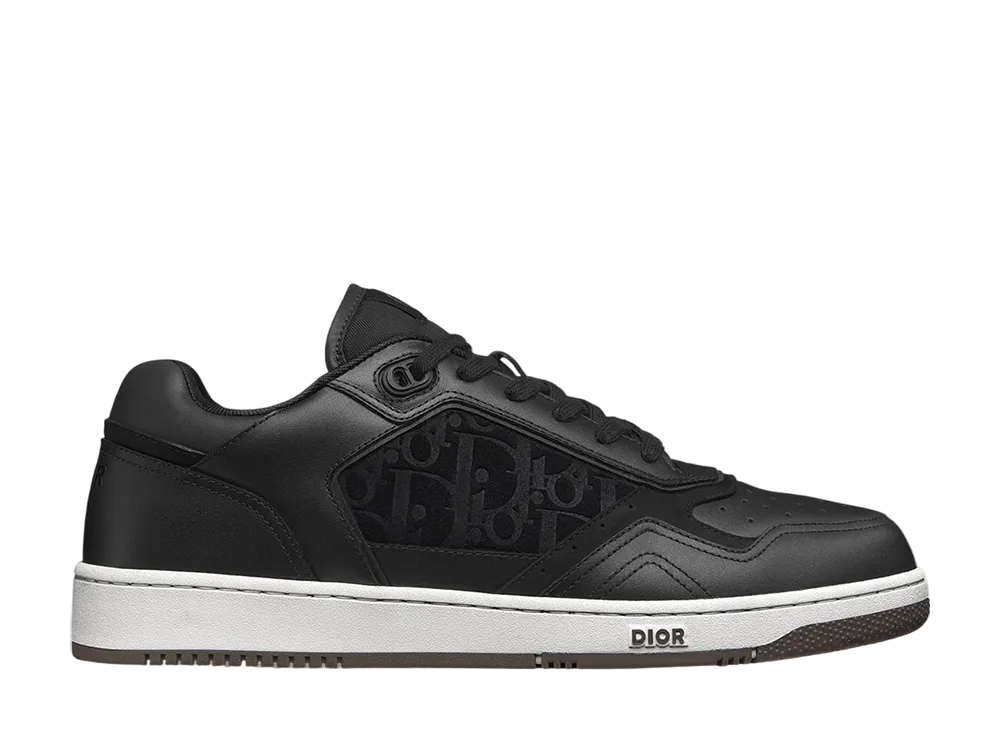 ディオール B27 アップタウン ロートップスニーカー スムースカーフスキン & ディオール オブリーク スエード "ブラック/ホワイト"