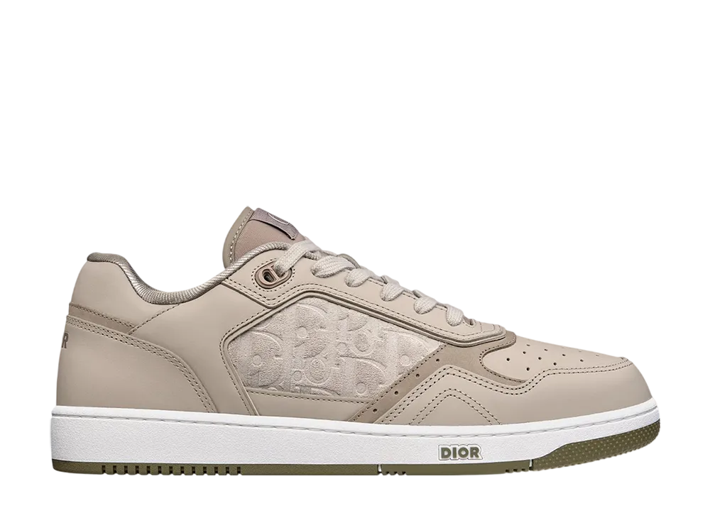 ディオール B27 アップタウン ロートップスニーカー スムースカーフスキン & ディオール オブリーク スエード "ベージュ/ホワイト"