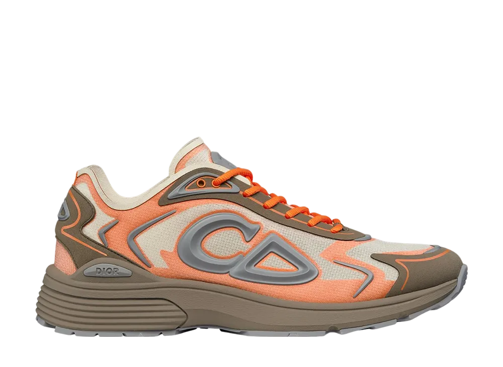 Dior B30 Countdown Tech Sneaker N3O Nylon Technical Fabric Rubber "Orange/Brown"