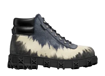 Dior Slickrock Short Boots Long-Hair Calfskin Limited Edition "Blue/Black"