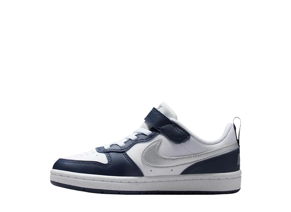 ナイキ PS コートボロー ロー リクラフト "ホワイト/メタリックシルバー" (キッズ)