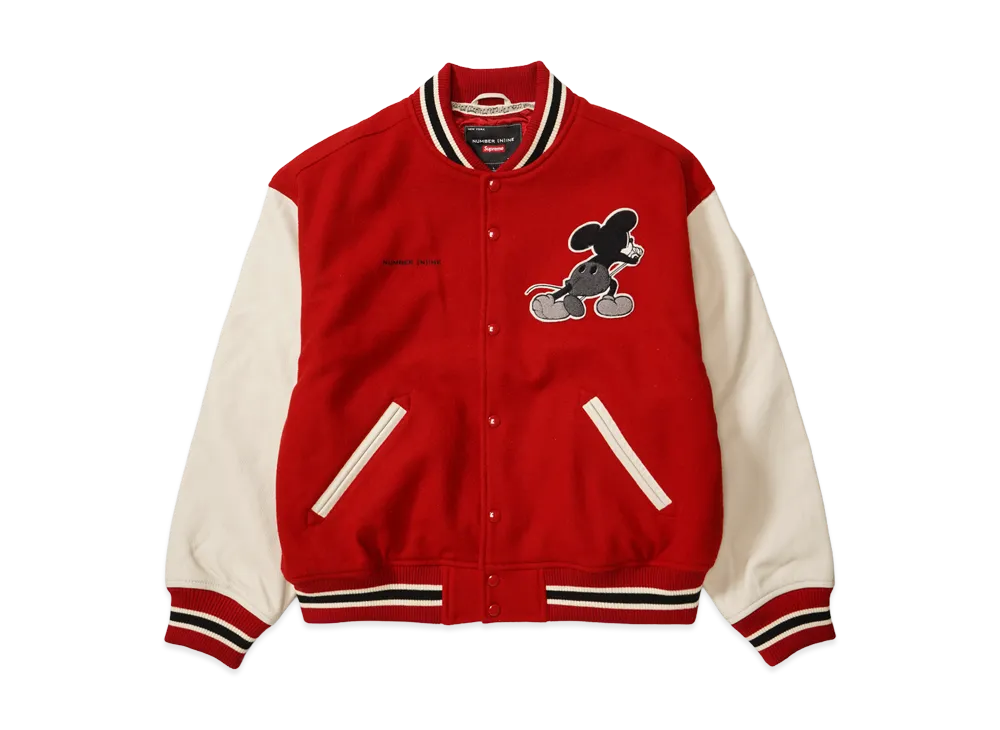 Supreme x Number (N)ine x Mickey Mouse Varsity Jacket 