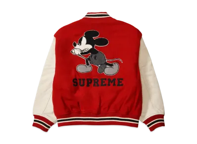 Supreme x Number (N)ine x Mickey Mouse Varsity Jacket "Red"