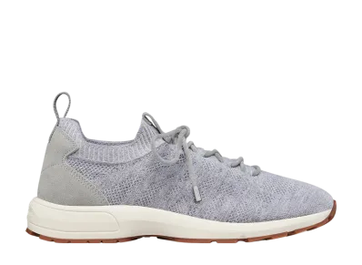 Dior B80 Lounge Sneaker Cannage Cashmere, Wool and Silk Knit with Suede "Gray"