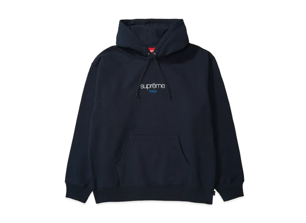 Supreme Classic Logo Shop Hooded Sweatshirt (Tokyo) "Navy"