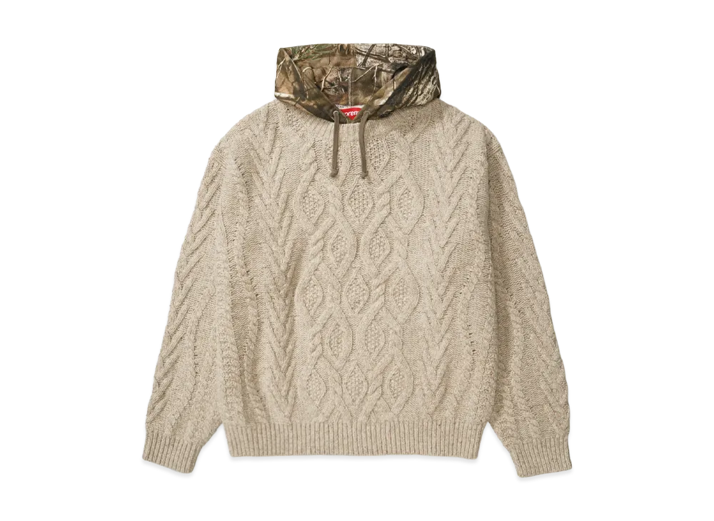 Supreme Cable Hooded Sweater "Oatmeal"