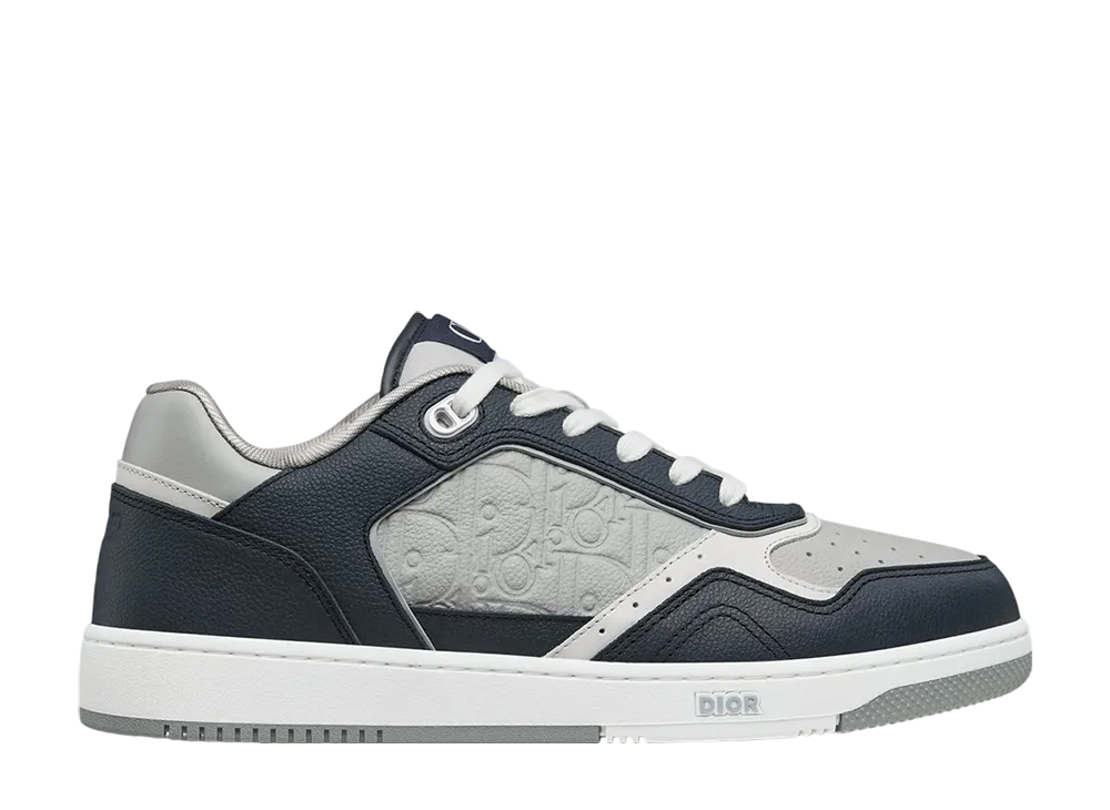 ディオール B27 アップタウン ロートップスニーカー グレインドカーフスキン & ディオール グラビティ レザー "グレー/ネイビー"