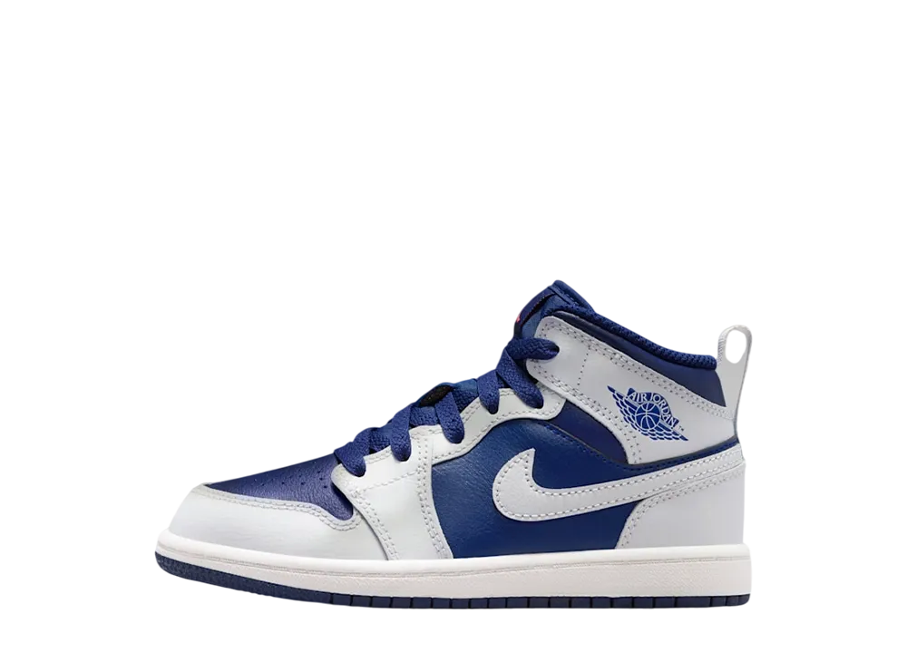 ナイキ PS ジョーダン1 ミッド "ブルーボイド/サミットホワイト/ホットラバ/ピュアプラチナム" (キッズ)