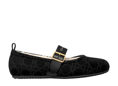 Dior Women's DiorAlps Dior Frost Ballerina Cannage Suede Calfskin "Black"