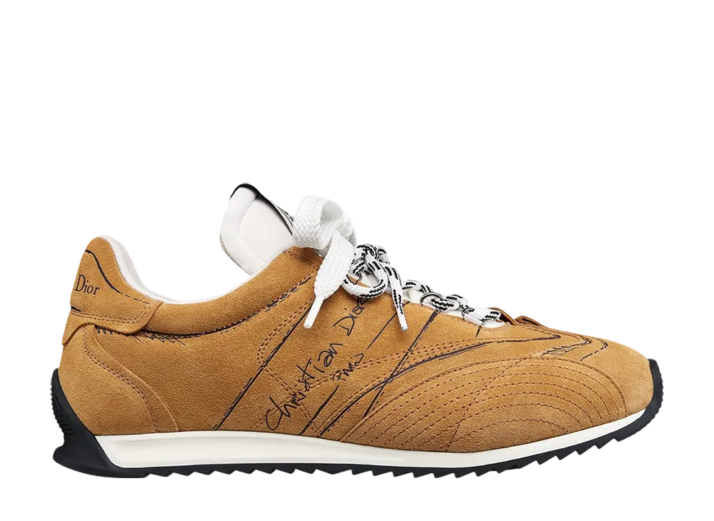 Dior Women's D-Sketch Sneaker Suede Calfskin "Camel Brown"
