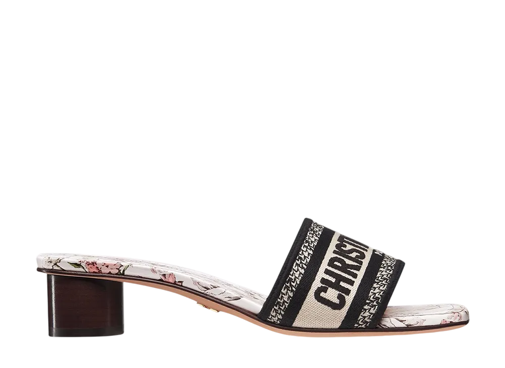 ディオール ウィメンズ Dウェイ ヒールスライド ミルフィオリ エンブロイダリー コットン "ホワイト/ピンク"