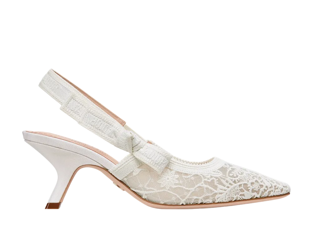 ディオール ウィメンズ ジャドール スリングバックパンプス ミルフィオリ エンブロイダリー メッシュ "ホワイト"