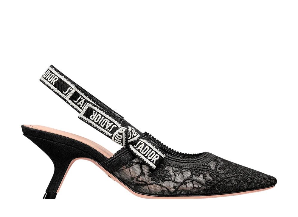 ディオール ウィメンズ ジャドール スリングバックパンプス ミルフィオリ エンブロイダリー メッシュ "ブラック"