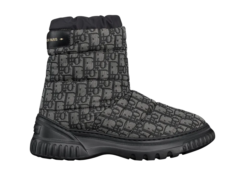 ディオール ウィメンズ ディオールアルプス ディオール フロスト ショートブーツ ディオール オブリーク キルティングナイロン "ディープグレー/ブラック"