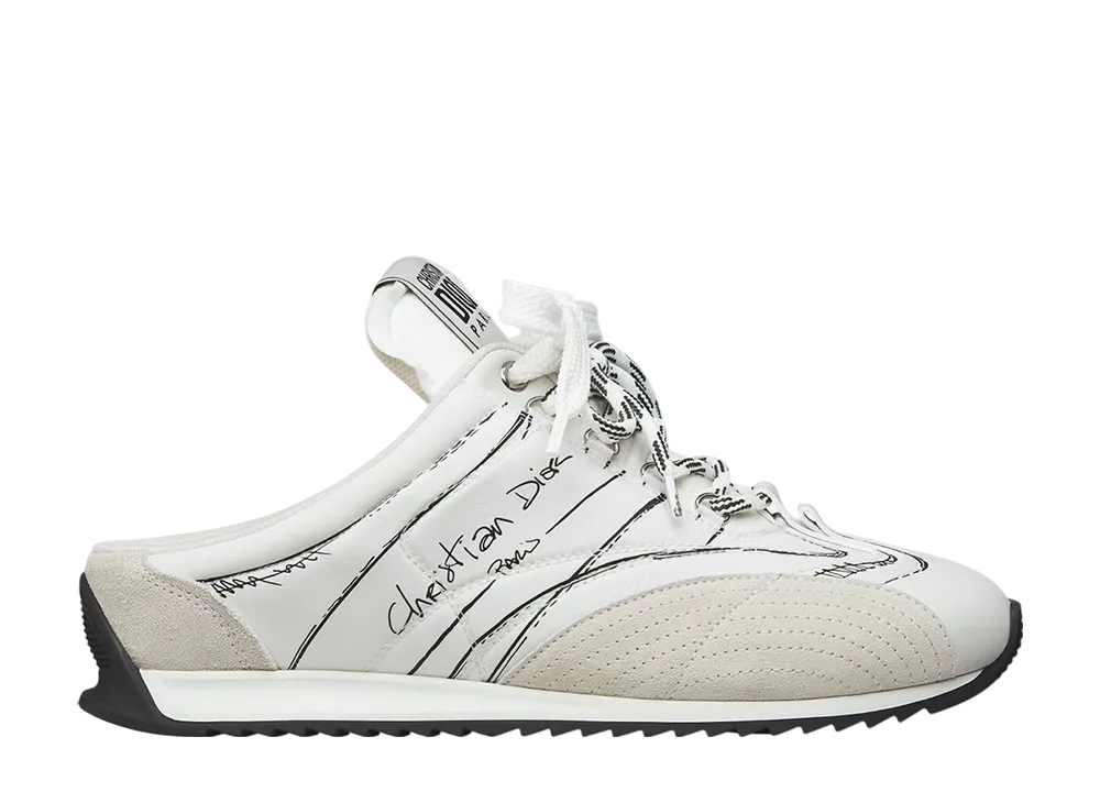 Dior Women's D-Sketch Sneaker Nylon & Calfskin "White"