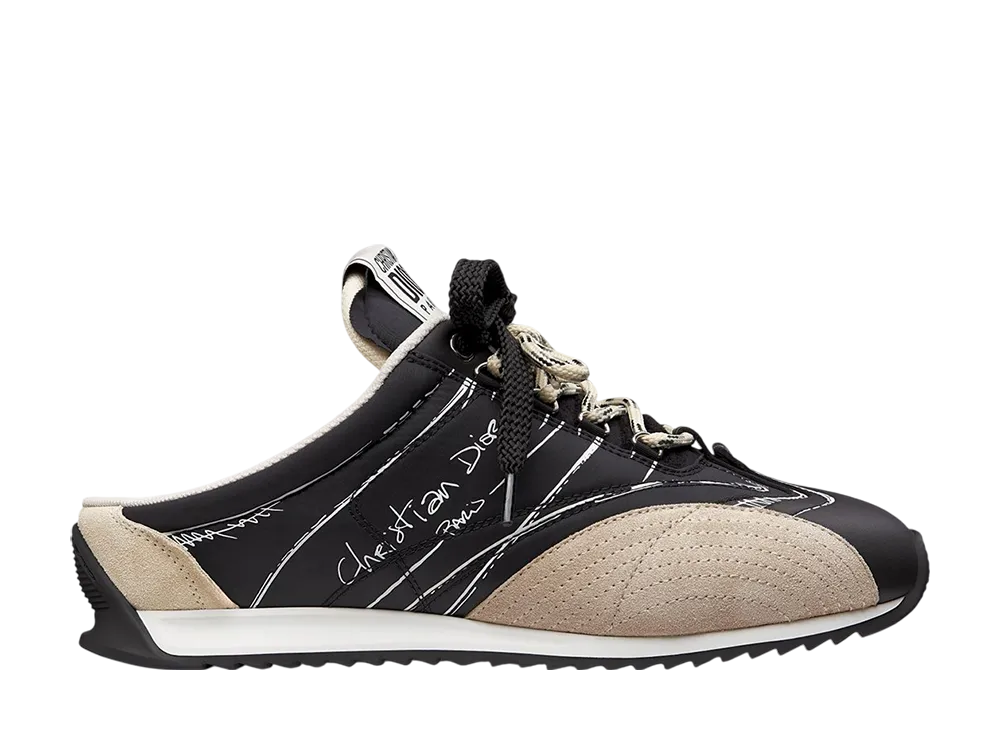 Dior Women's D-Sketch Sneaker Nylon & Calfskin "Black/Beige"