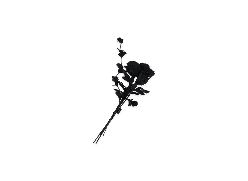 Y's Fabric Flower - Wool Gabardine Bouquet "Black"
