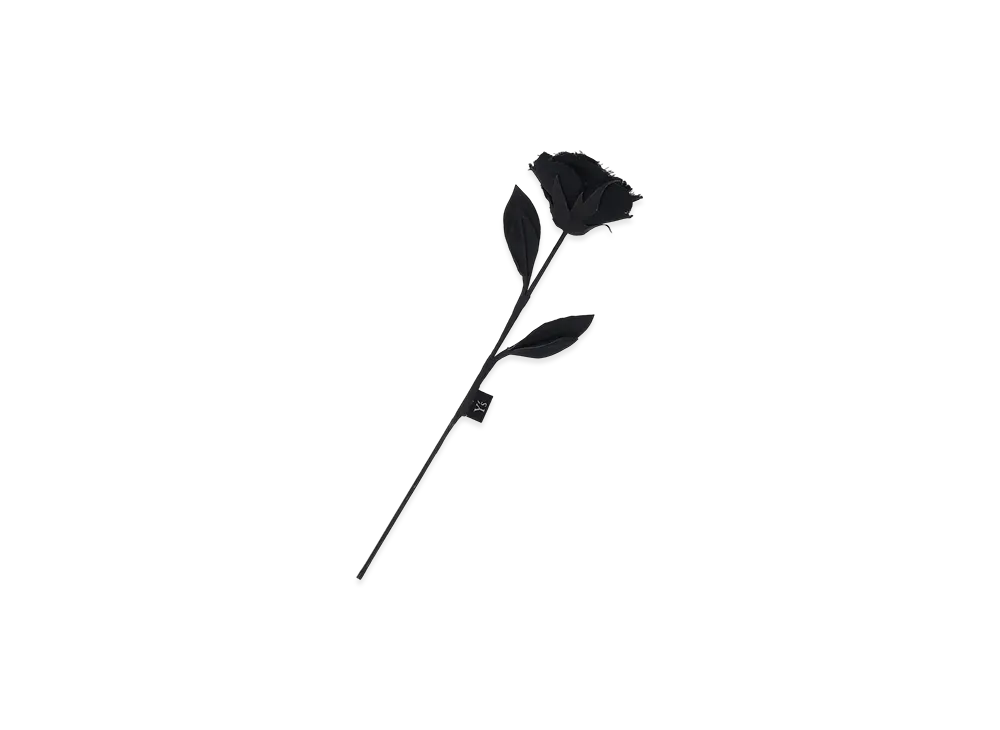 Y's Fabric Flower - Wool Gabardine Rose "Black"