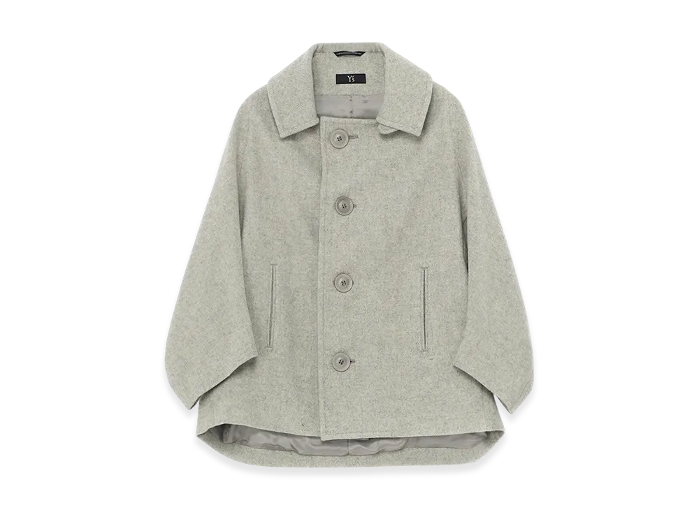 Y's Airy Mosser Middle Coat "Light Grey"