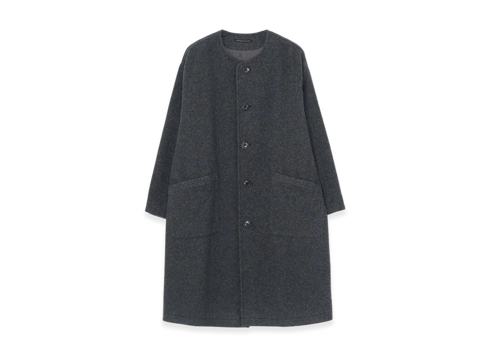 Y's Airy Mosser Collarless Coat "Grey"