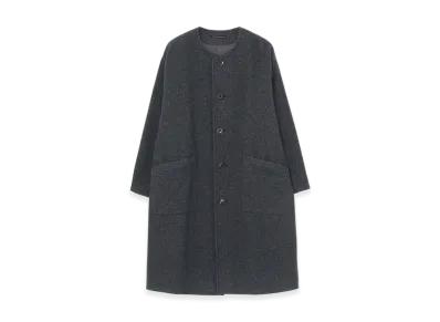 Y's Airy Mosser Collarless Coat "Grey"