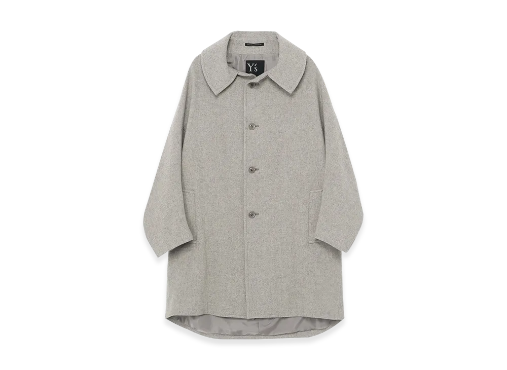 Y's Airy Mosser Long Cape Coat "Light Grey"