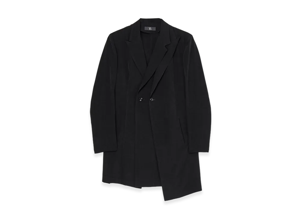 Y's Crepe De Chine Double Front Jacket "Black"