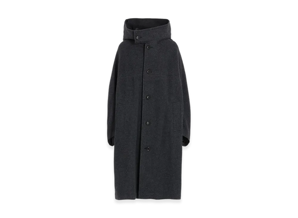 Y's Airy Mosser Long Cape Coat "Charcoal"