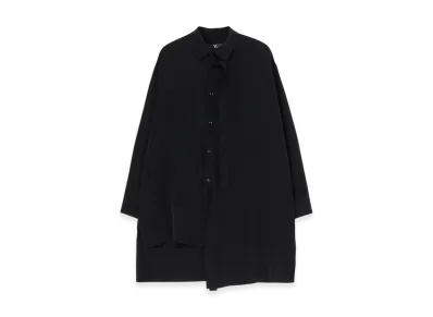 Y's Crepe De Chine Front Placket Blouse "Black"