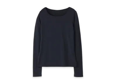 Y's Stretch Jersey Classic Long Sleeve T-shirt "Navy"