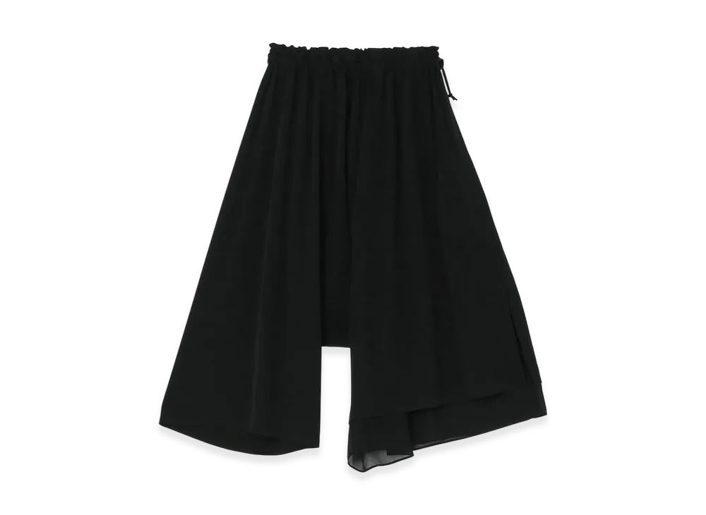 Y's Triacetate Polyester De Chine Asymmetry Pants "Black"