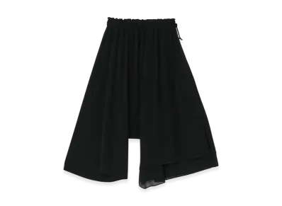 Y's Triacetate Polyester De Chine Asymmetry Pants "Black"