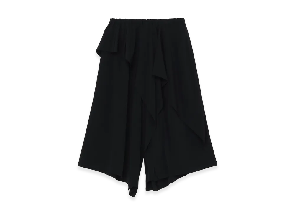Y's Crepe De Chine Ruffle Pants "Black"